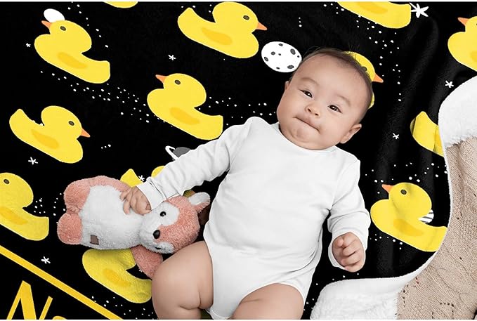 Custom Name Ruddy Duck Adult duck Blanket Kids Funny Blanket Suitable for Bedroom Living Room bed sofa Crib Couch Chair outdoor All Season Items That Yellow Duck Lovers Will Love 40"x30"for Pets