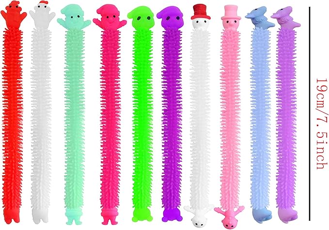 24 Pack Christmas Stretchy Strings Sensory Fidget Toys Pack with Santa Claus,Snowman,Elk,Great for Kids Students Stress Relief and Anti-Anxiety Toys Assortment Christmas Party Favors (Christmas)
