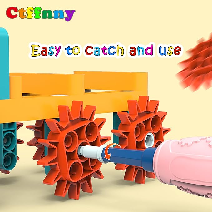 26-in-1 116Pcs Large Particles Electric Drive Building Blocks Toys Stem Kits Erector Sets Engineering Take Apart Assembly Tinker Toys for Boys Kids Children Age 6+