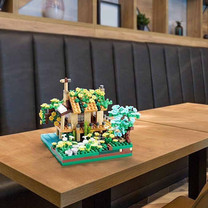 Architecture Port Cabin Building Set Model Kit and Gift for Kids and Adults Mini Blocks 600 PCS with 2 Figure