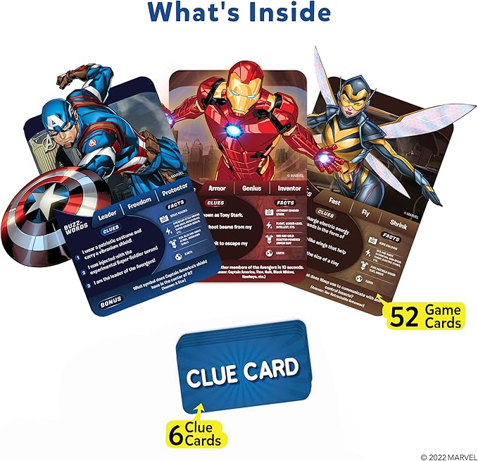 Skillmatics Card Game - Guess in 10 Marvel, Perfect for Boys, Girls, Teens, Adults Who Love Avengers, Spiderman, Iron Man, Travel Game, Gifts for Ages 8, 9, 10 and Up