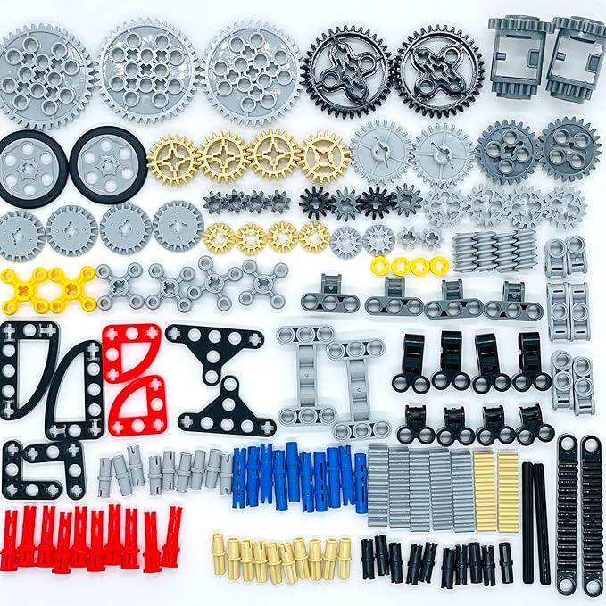 145 Pcs Building Blocks Parts Gear and Axle Set Connectors Wheels Liftarm Pins Accessories Brick Sets Toys Tight Fit with Major Brands…