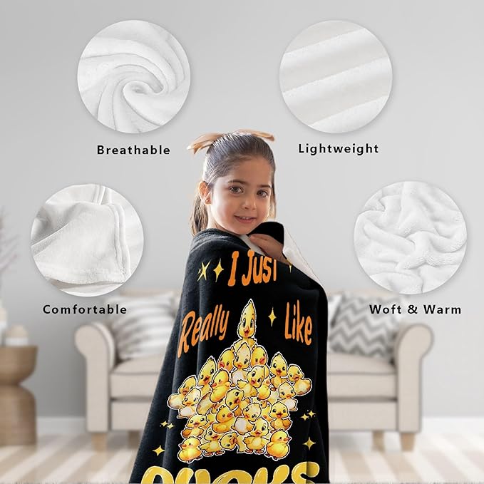 I Just Really Like Ducks Pentagram Adult duck Blanket Kids Funny Blanket Suitable for Bedroom bed sofa Crib Couch Chair outdoor All Season Items That Yellow Duck Lovers Will Love 60"x50"for Teens