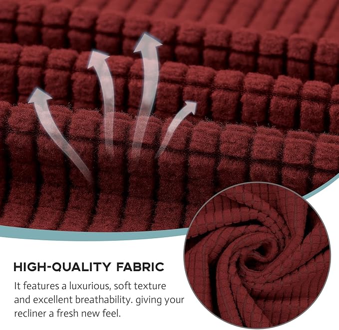 Recliner Chair Cover Lazy Boy Recliner Covers Recliner Covers for Recliner Chair 1 Piece Furniture Protector Prevent wear and pet Hair（Recliner,Dark Red）