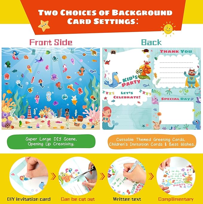 3D Puffy Stickers for Kids, 16 Diffrent Sheets Over 800, 4 DIY Scene Cards of Fairy Princess Unicorn Dinosaur Animal, Coloured 3D Stickers for Toddlers Teachers as Reward, Craft Scrapbooking