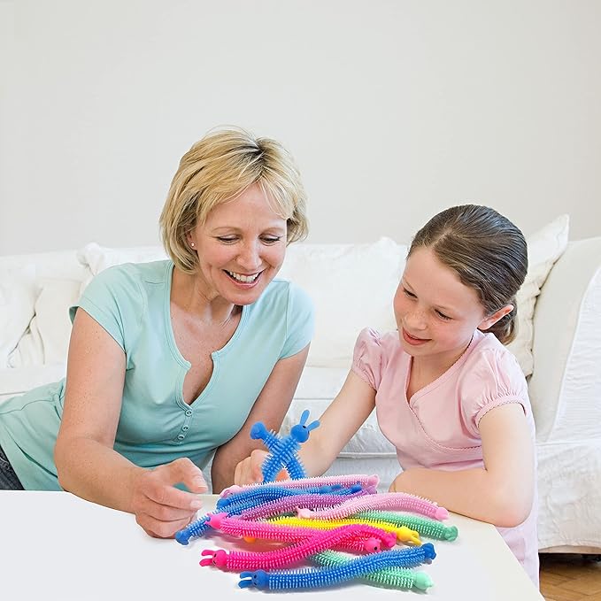 24 Pack Easter Stretchy Strings Sensory Toys Pack with Rabbit Chick,Great for Kids Students Stress Relief Easter Basket Stuffers (Easter)