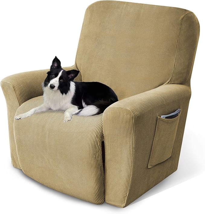 Recliner Chair Cover Lazy Boy Recliner Covers Recliner Covers for Recliner Chair 1 Piece Furniture Protector Prevent wear and pet Hair（Recliner,Tan Brown）