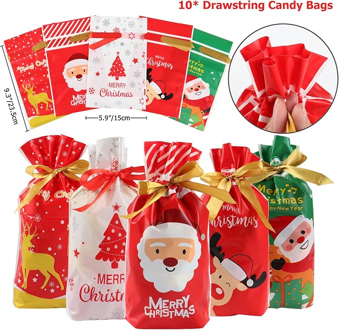 70 PCs Christmas Party Favors Kids Party Favor Bags Stamps Slap Bracelets Keychains Rings Bracelets Tattoos Xmas Classroom Gifts Prizes Stocking Stuffers Christmas Favors for Kids