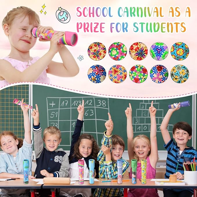 15 Pcs Classic Kaleidoscopes Kids Birthday Party Favor Old Fashioned Vintage Educational Toys Stocking Stuffers Goodie Bag Fillers for Classroom School Return Gifts Carnival Prizes (Cute Style)