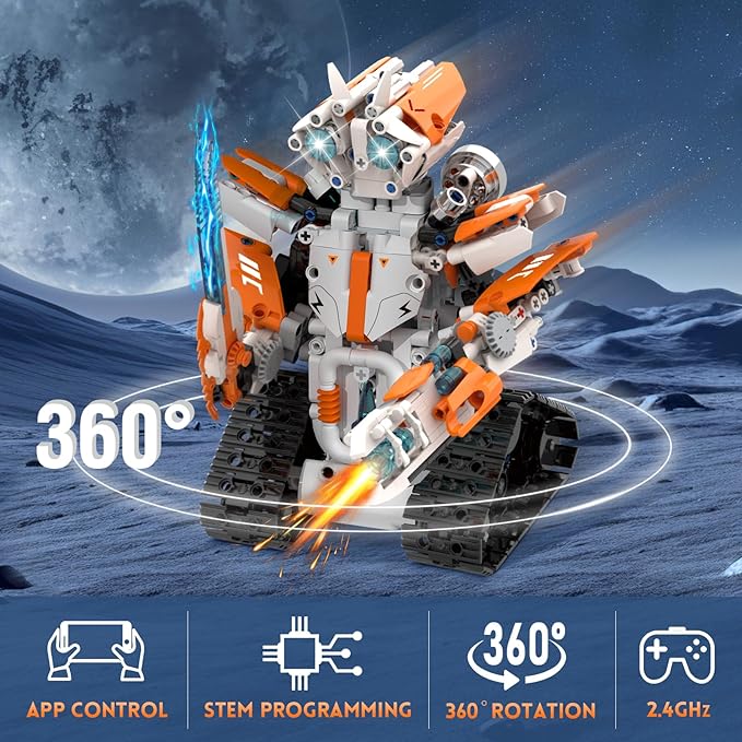 5 in 1 STEM Robot Building Kit, App & Remote Control Robot RC Toy for Kids, 689 Pcs Building Blocks Set, DIY Engineering Robotics Birthday Gift for Boys Girls Age 6 7 8 9 10 11 12 14+ Year old