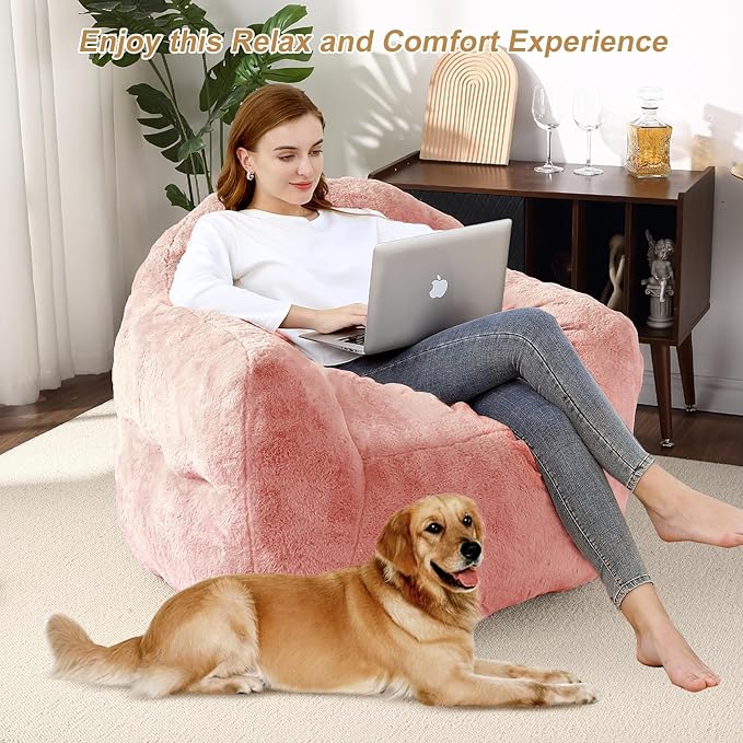 GAOMON Giant Bean Bag Chair Sofa 37.5LB High-Density Foam Filled Large BeanBag Sofa with Armrests for Living Room, Bedroom, High-Density Foam Filled Sofa Chair for Aults and Kids