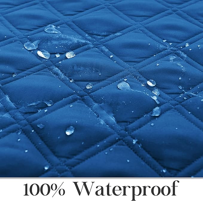TOMORO Non-Slip Oversized Recliner Cover, 100% Waterproof Quilted Recliner Chair Slipcover Furniture Protector with Pockets, Washable Couch Cover with Elastic Straps for Kids and Pets