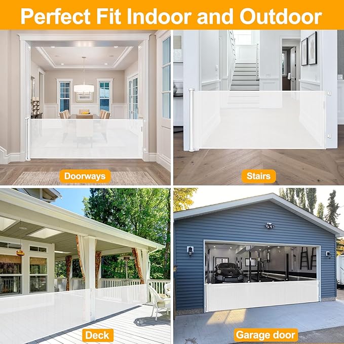 180 Inch Extra Wide Retractable Baby Gates Extra Wide Dog Gates for The House Extra Wide Pet Gates for Dogs Extra Wide Baby Gates Extra Long Baby Gates for Large Openings Extra Large Pet Gate