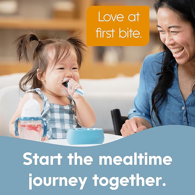 NumNum Baby Spoons Set, Pre-Spoon GOOtensils for Kids Aged 6+ Months - First Stage, Baby Led Weaning (BLW) Spoon - Self Feeding, Silicone Toddler Food Utensils - 1-Pack, 6 Spoons, Rainbow