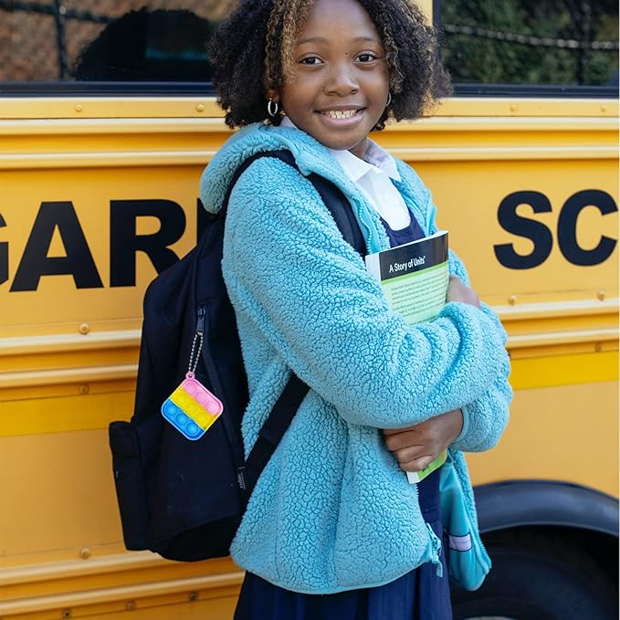 60 Pcs Mini Pop Bubble Fidget Toys, Silicone Keychain Small Pop Bulk for Party Favors, Classroom Prizes, Easter Basket Goodie Bag Stuffer Christmas Birthday Valentine for Kids Student