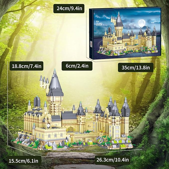 3000+PCS Micro Mini Blocks Magic Castle Building Blocks Toys,Creative Ideals Hog Tower Building Sets, Best Choice for 14+ Boys, Girls or Adults