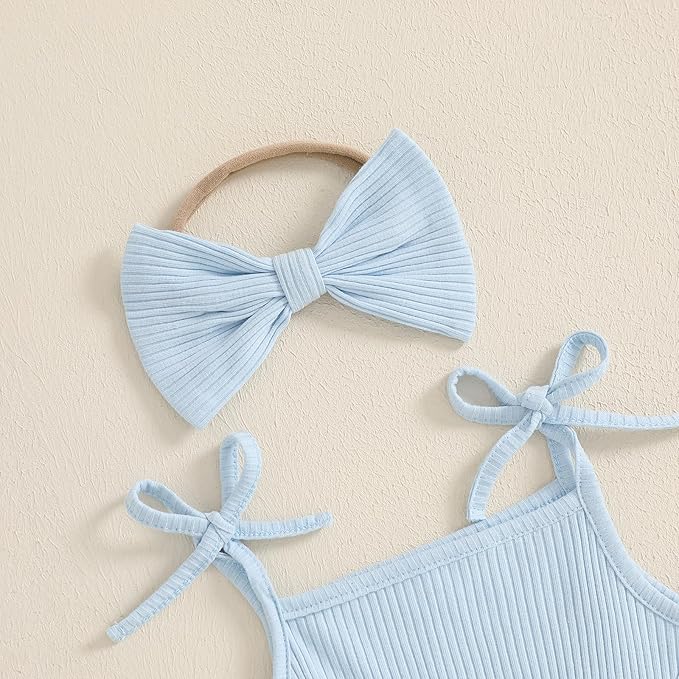 Baby Girl Clothes Daisy Ribbed Bodysuit Sleeveless Romper Dress Summer Outfit for Girls Newborn 3 6 9 12 18 Months