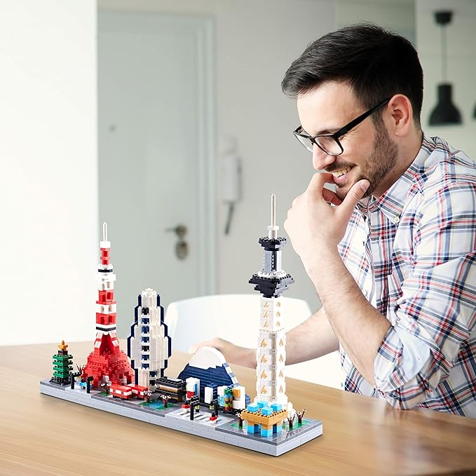 Architecture Sets Micro Mini Blocks Japan Tokyo Skylines Building Kit Famous Landmark Collection Model Set for Adults 1880 Pieces