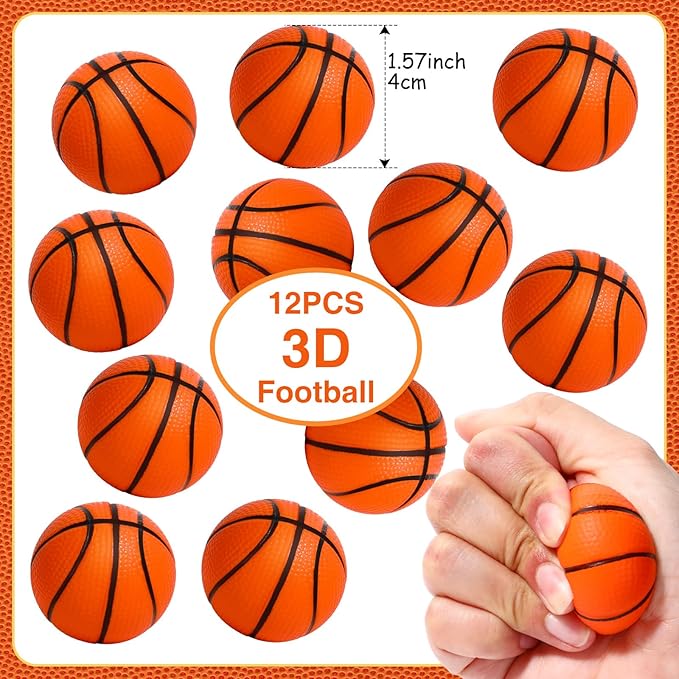 Aoriher 108 Pcs Basketball Party Favors Set Basketball Party Themed Goodie Bag Fillers Mini Basketball Balls Whistle Silicone Bracelet Tattoo Sticker Temporary Keychain for Sport Party Supplies