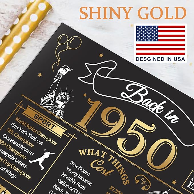 75th Birthday Card for Men Women, Funny 3D Pop Up 75th Birthday Gifts for Grandma Mom Dad, Back In 1950 Happy 75 Year Old Birthday Decorations Cards for Her Him