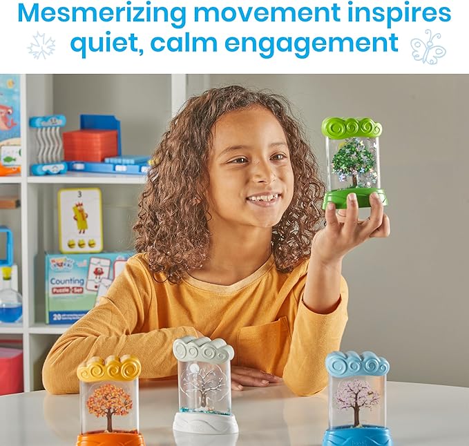 hand2mind Changing Seasons Sensory Tubes, Quiet Fidget Toys for Kids 3-5, Toddler Science Toys, Weather Toys, Calming Toys for Kids, Calm Down Corner Supplies, Preschool Classroom Must Haves