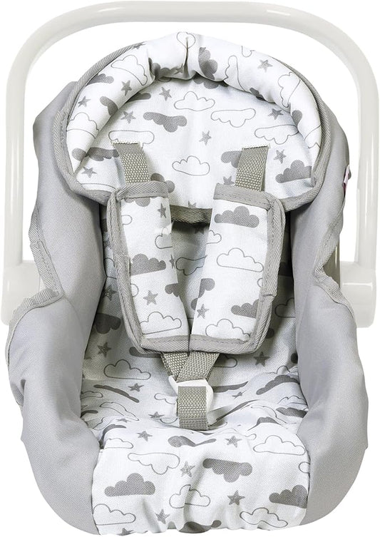 Adora Twinkle Stars Baby Doll Car Seat, Creative, Stylish and Functional Doll Accessory That Fits Dolls up to 20", Plush Toys or Stuffed Animals for Ages 2 and Up - White Handle