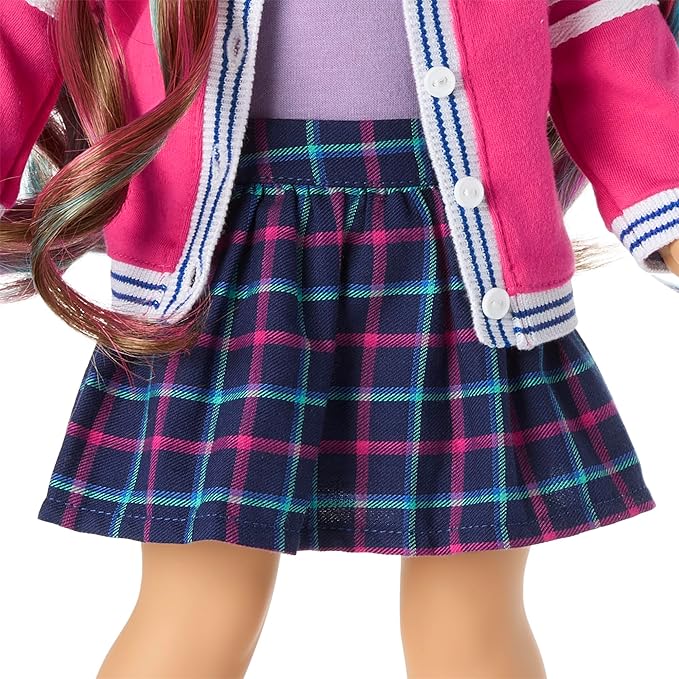 American Girl Truly Me 18-inch Doll School-Day Style Outfit with Cardigan, Tee, and Pair of Sneakers, For Ages 6+