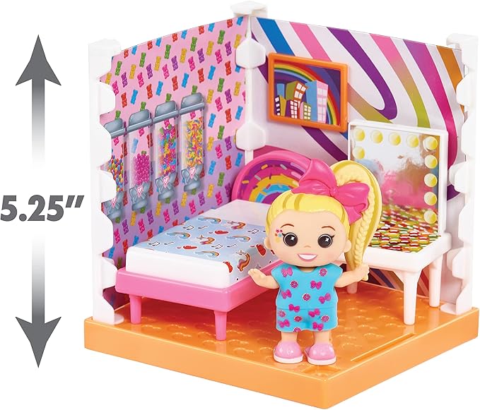 JoJo Siwa JoJo's World Bedroom Mini Playset, Mini JoJo Collectible Figure, 12-pieces, Kids Toys for Ages 6 Up by Just Play