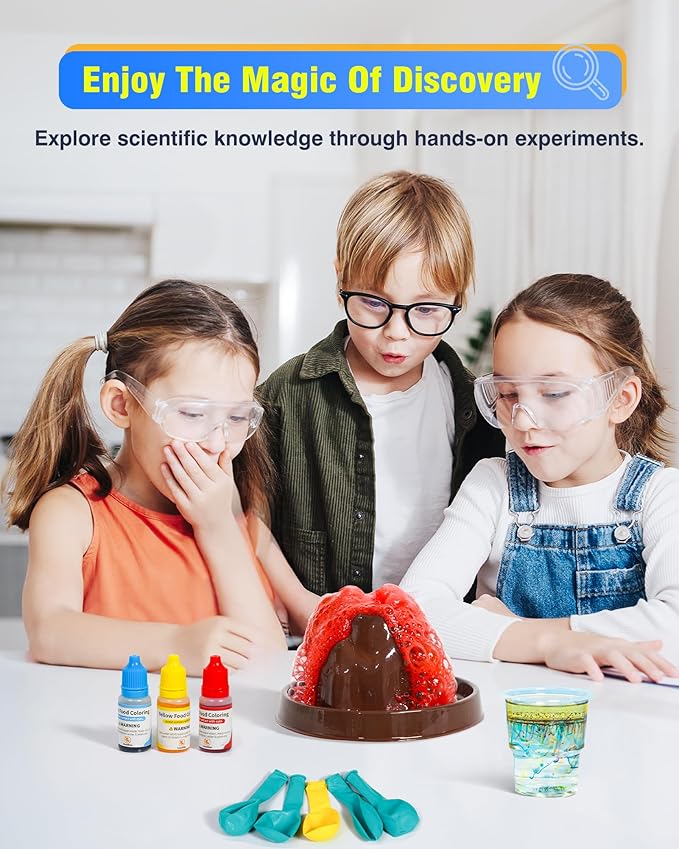 60+ Science Experiment Kit for Kids Ages 5-6-7-8, STEM Learning and Educational Toys, First Science Kit for Boys Girl Birthday Gifts