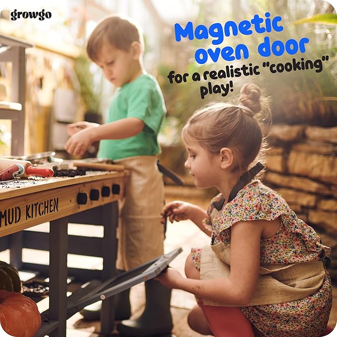 2-in-1 Mud Kitchen for Kids Outdoor with Utensils, Grocery Store Pretend Play - Lemonade Stand and Market Playset for Outdoor Fun - Perfect for Cooking, Role-Playing, and Creative Imagination