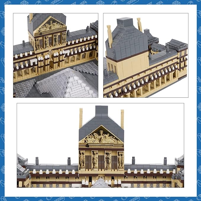 Architecture Louvre Micro Building Blocks Set, 3377 PCS World Famous Architectural Model Educational Toys Building Bricks