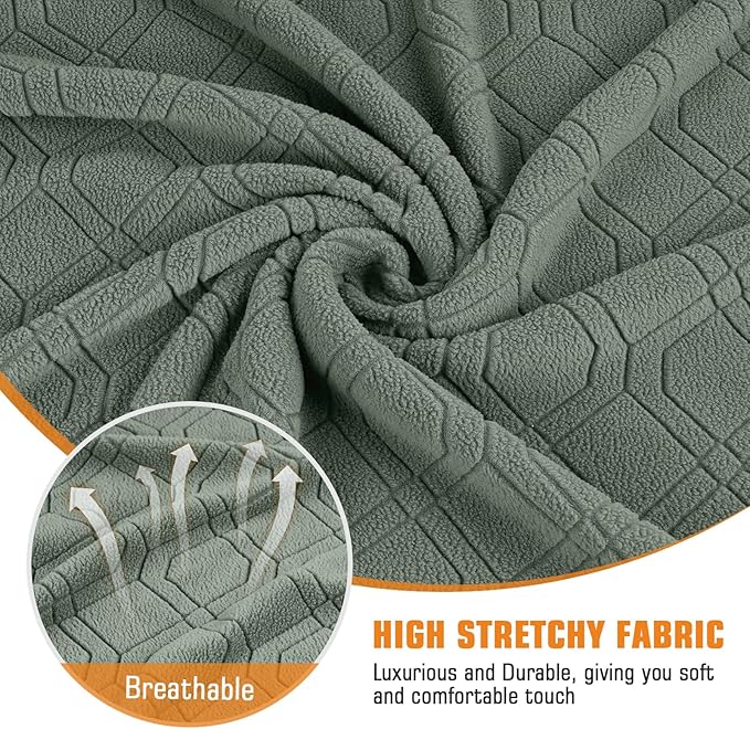 VANSOFY Recliner Cover, 2-Pieces Stretch Reclining Couch Cover with Pockets Loveseat Sofa Slipcovers Soft Washable Furniture Protector for Dogs Cats(Bean Green)