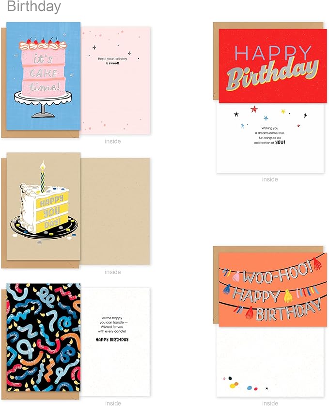 American Greetings 10-Count Birthday Card Bundle with Envelopes