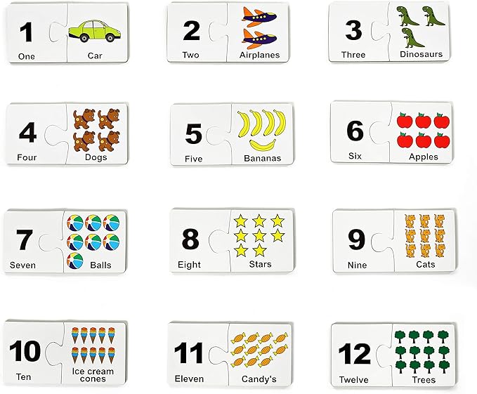 Kids Self-Standing Double-Sided Tabletop Magnetic Easel Dry Erase White Board. Includes 8 Dry Erase Markers + Educational Magnetic Numbers Puzzle (Easel + Puzzle)