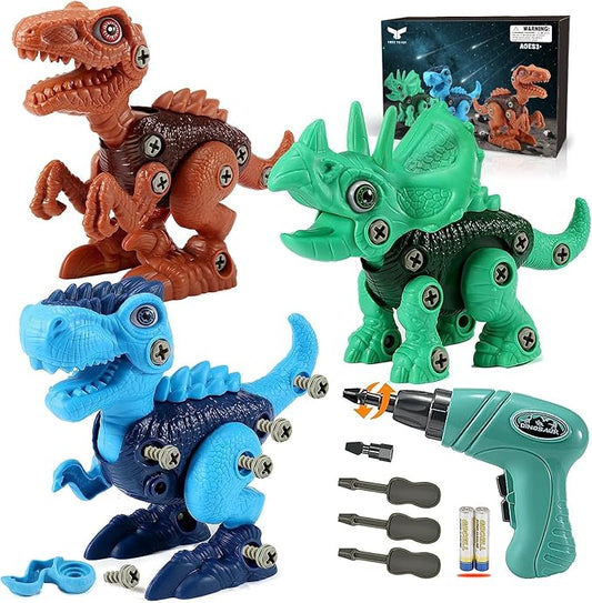 Kids Toys Stem Dinosaur Toy: Take Apart Toys for kids 3-5| Learning Educational Building construction Sets with Electric Drill| Birthday Gifts for Toddlers Boys Girls Age 3 4 5 6 7 8 Year Old