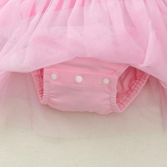 Baby Girl Ruffle Sleeve Romper Dress Outfit Newborn Princess Tulle Dresses Infant Jumpsuit Tutu Skirt Set Clothes