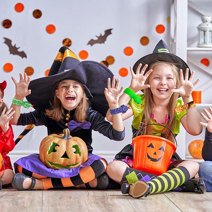 16Pcs Snake Slap Bracelets, Reptile Party Favors Snake Snap Bracelet Fuzzy Animal Slap on Bracelet for Kids Reptile Birthday Party Supplies Christmas Gifts