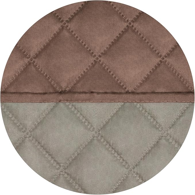 PureFit Reversible Quilted Sofa Cover, Water Resistant Slipcover Furniture Protector, Washable Couch Cover with Non Slip and Elastic Straps for Kids, Dogs, Pets (Oversized Chair, Brown/Beige)