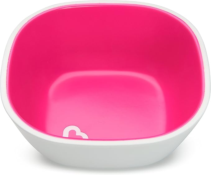 Munchkin® Color Me Hungry 7pc Toddler Feeding Supplies Set, Includes Plates, Bowl, Open Cup and Utensils in a Gift Box, Pink