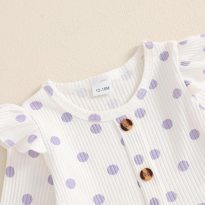 Mubineo Toddler Baby Girl Clothes Cute Ribbed Outfits Knit Long Sleeve Shirt Tops Bell Bottom Pant Fall Winter Outfit