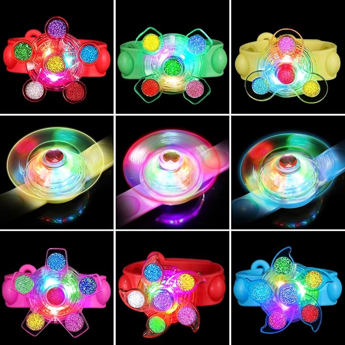 25 Pack Party Favors for Kids 3-5 4-8 8-12 Light Up Bracelets Valentines Day Gifts Goodie Bags Stuffers for Kids Girls Boys Treasure Box Toys Classroom Prizes Glow in the Dark Bracelets New Year Gifts
