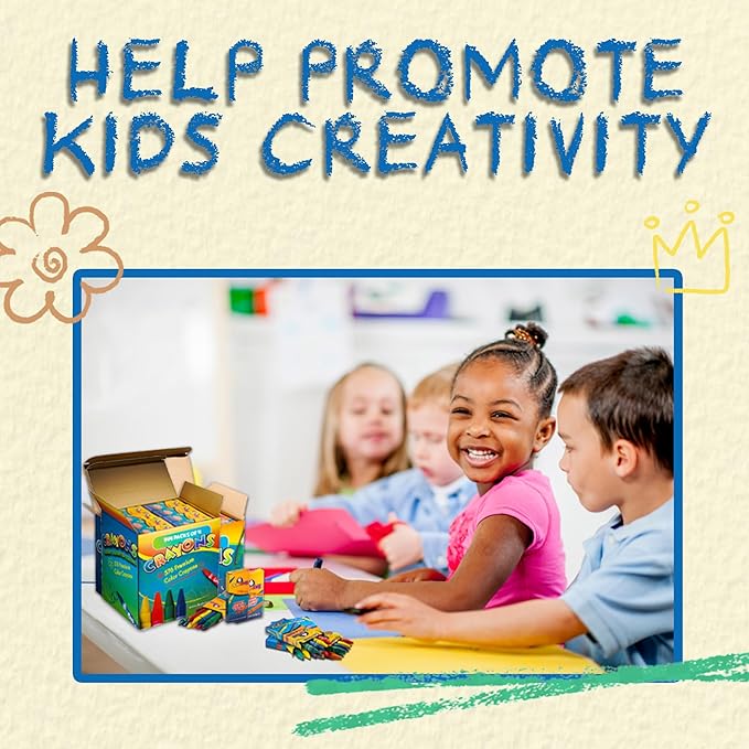 Bedwina Bulk Crayons - 576 Crayons - Case of 144 4-Packs, Premium Color Crayons Bulk School Supplies for Kids and Toddlers Bulk Non-Toxic for Party Favors, Restaurants, Goody Bags Stocking Stuffers