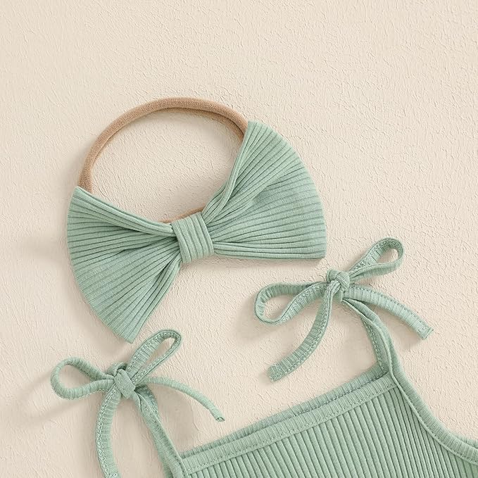 Baby Girl Clothes Daisy Ribbed Bodysuit Sleeveless Romper Dress Summer Outfit for Girls Newborn 3 6 9 12 18 Months