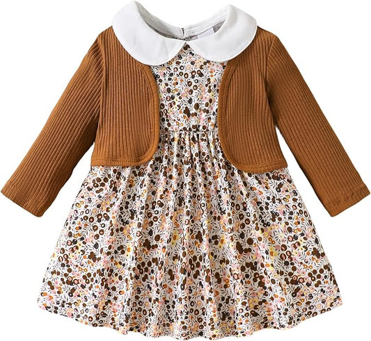 Mioglrie Toddler Baby Girl Dress Fall Winter Outfits Coat Baby Girls Dresses 6 9 12 18 24 Months 2t 3t Girl Clothes