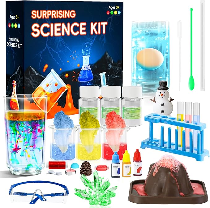 Science Kits for Kids Age 4-8-12, 52 Science Experiments for Kids 6-8, 5 in 1 Physics and Chemistry Set, STEM Projects Toys for Boys and Girls