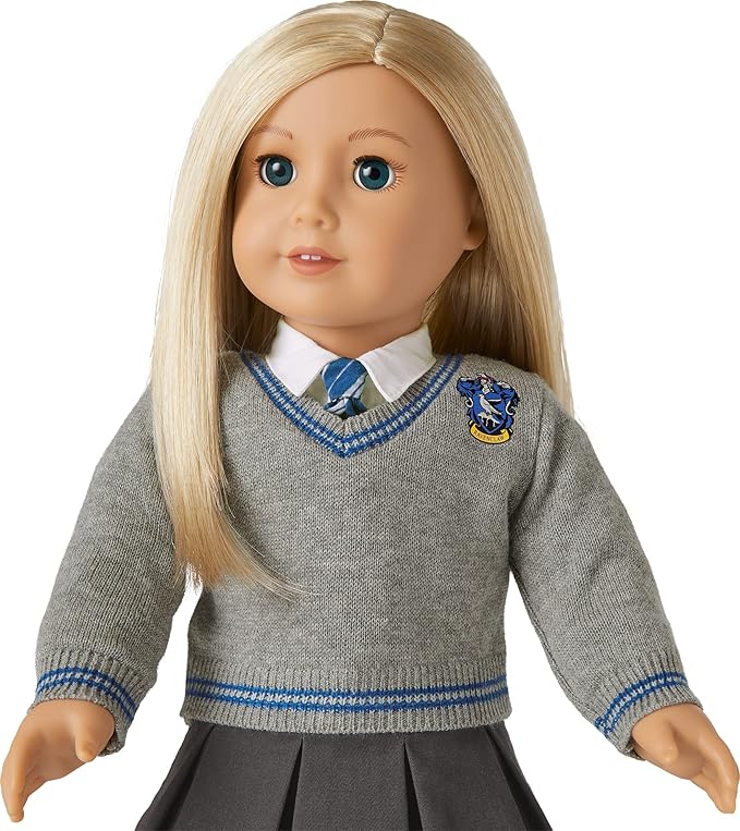 American Girl Harry Potter 18-inch Doll Ravenclaw Outfit with Sweater, Tie, and Scarf Featuring House Crest, For Ages 6+