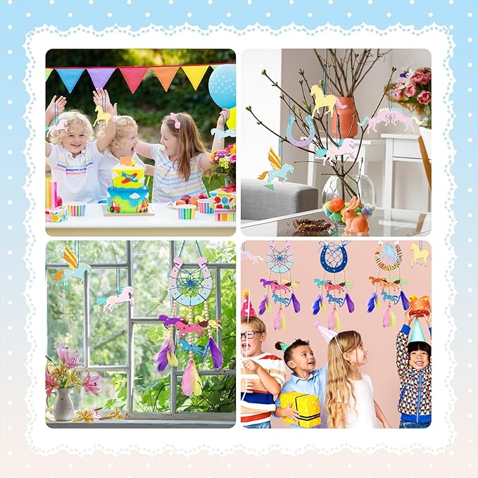 36 Pack Wooden Horse Craft for Boys and Girls Unfinished Wooden Horses Cutout DIY Dream Catcher Paintable Western Craft Supplies for Art Activity Party(Horseshoes)