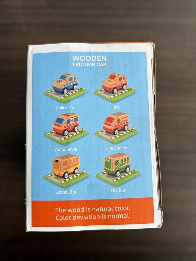 3pcs Wooden Toys Cars, Ambulance, Police Car and School Bus Educational Toy, Early Learning for Toddlers, Colorful Vehicles Play Set for 2 3 Year Old Boys Girls Christmas Birthday Gift