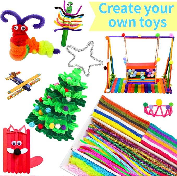 Itopstar Arts and Crafts for Kids -5000pcs+ Art Supplies Kids Art Supplies Great for School, Homeschool and Kindergarten DIY Crafting Projects-Giant Craft Box for Kids Art Supplies