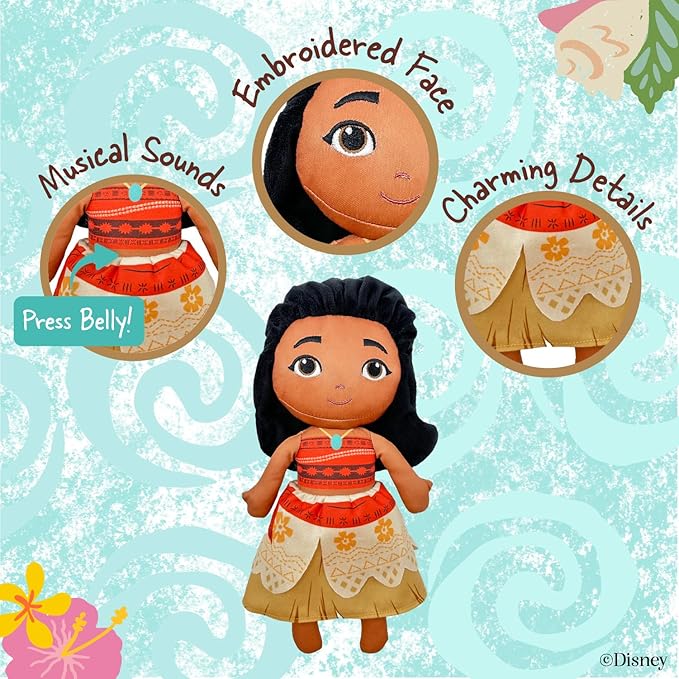 KIDS PREFERRED Disney Baby - Moana 12" Plush Doll with Musical Sounds - Collectable Stuffed Animal for Babies, Toddlers and Kids